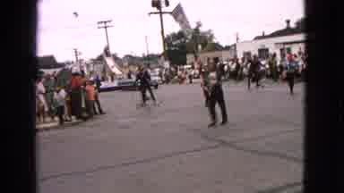 Barrington Illinois USA (1963): Person Perched On Top Of Yellow Slide Parade Float