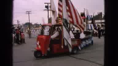 Barrington Illinois USA (1963): A Little Truck With Us Flags And Other Decorations