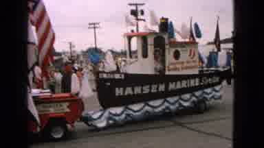 Barrington Illinois USA (1963): Hansen Marine Service Float In The Shape Of A Boat