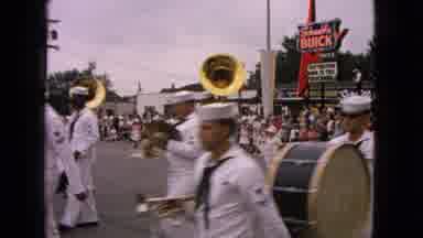 Barrington Illinois USA (1963): Many Poor Watching Band In Parade