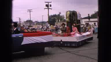 Barrington Illinois USA (1963): Elephant Float In A Local Town Parade Followed By
