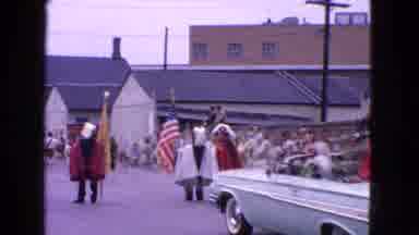 Barrington Illinois USA (1963): Men In The Front Holding Flags And Wearing Kilts