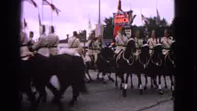 Barrington Illinois USA (1963): A Group Of People Riding On Horseback In Circles