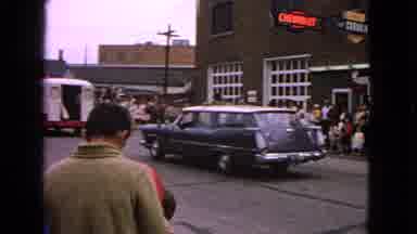 Barrington Illinois USA (1963): People Walking On The Street With Cars And