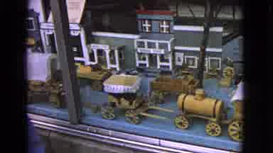 Barrington Illinois USA (1963): Model Town With Little Wooden Covered Wagon In A