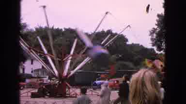 Barrington Illinois USA (1963): Amusement Park Ride Where People Spin Around Axis