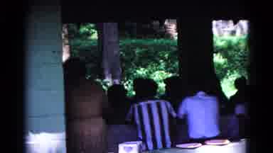 Cold Springs New York USA (1963): Large Group Of People Sitting At Picnic Tables