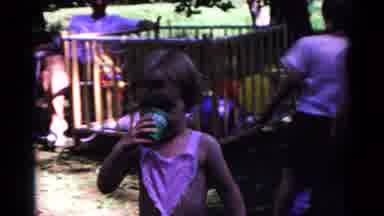 Cold Springs New York USA (1963): Young Girl Surrounded By Trees And Children