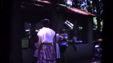 Cold Springs New York USA (1963): People Gathered At A Function Or Reunion Under A