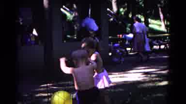 Cold Springs New York USA (1963): Little Boy Helps Another Little Boy Get A