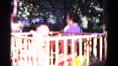 Cold Springs New York USA (1963): Baby Trapped In Cage While Grandma Wanders