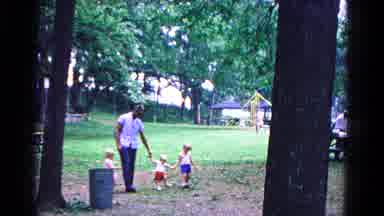 Cold Springs New York USA (1963): Three Young Children At The Park With Their