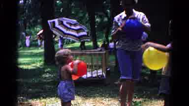 Cold Springs New York USA (1963): The Childrens Are Playing With The Balloon On