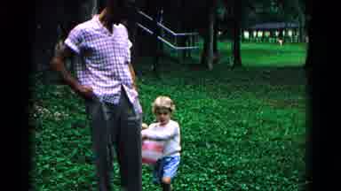 Cold Springs New York USA (1963): Kid Carrying A Balloon