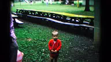 Cold Springs New York USA (1963): Little Kids Playing Outside While Parents