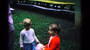 Cold Springs New York USA (1963): The Little Kids Are Doing Standing In The Garden