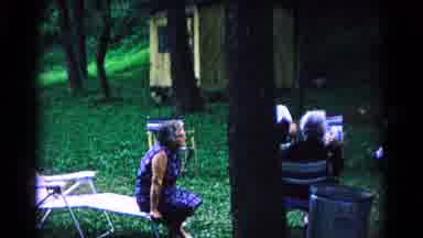 Cold Springs New York USA (1963): People Sitting In Forest Clearing Three Older