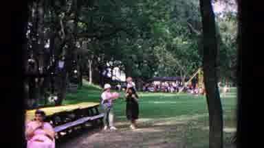Cold Springs New York USA (1963): Adults And Children Outside At A Campground Or