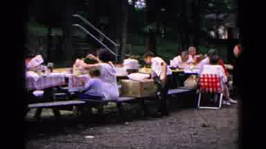 Cold Springs New York USA (1963): People Enjoying A Large Picnic Gathering In A