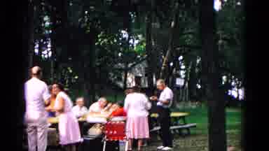 Cold Springs New York USA-1963: Big Family Picnic In Park Day Out