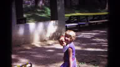 Cold Springs New York USA (1963): Two Children In A Home Video Outdoors Enjoying