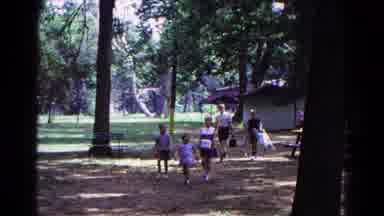 Cold Springs New York USA (1963): Children And Adults Walking Through Park On A