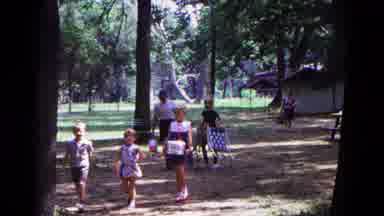 Cold Springs New York USA (1963): Families Walking Into A Park Carrying Coolers
