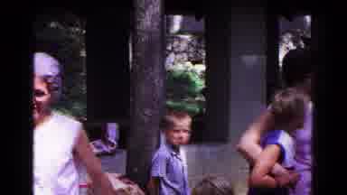 Cold Springs New York USA (1963): Vintage Camera Showing A Family Talking To Each