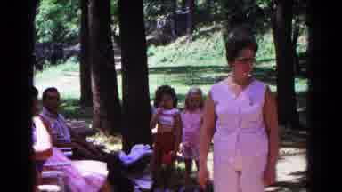 Cold Springs New York USA (1963): A Family Outdoors At A Public Park Enjoying A