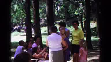Cold Springs New York USA (1963): Family Picnic During The Summer Children Playing