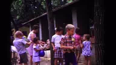 COLD SPRINGS NEW YORK USA-1963: Kids Playing With Balloons At A Party With Other
