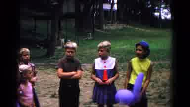 Cold Springs New York USA (1963): Children Laugh As The Clown Makes Faces And