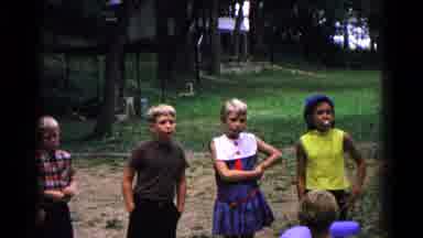 Cold Springs New York USA (1963): Ten Or So Little Kids Playing Outside During An