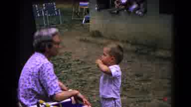 Cold Springs New York USA (1963): Old Man And Little Boy Outside