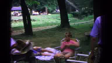 Cold Springs New York USA (1963): One Family Sitting In The Chair In The Garden