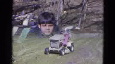 Lincoln Nebraska (1963): Child Mowing The Lawn In The Fall