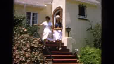 San Francisco California (1963): Two Girls Walking Down The Stairs And Picking A