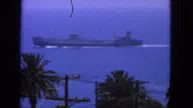 San Francisco California (1963): The Large Navel Looking Ship Sails Through The