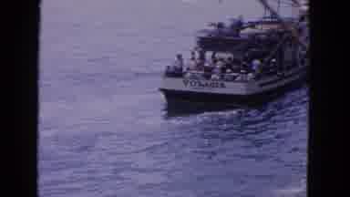 San Francisco California (1963): Lots Of People On A Boat Fishing And A Large