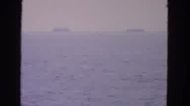 San Francisco California (1963): Unfocused Shot Of Two Boats On Horizon Of Ocean