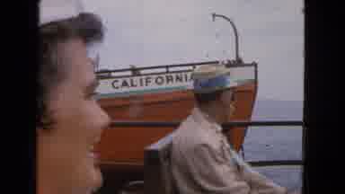 San Francisco California (1963): Man And Woman Sitting On A Boat Watching Another