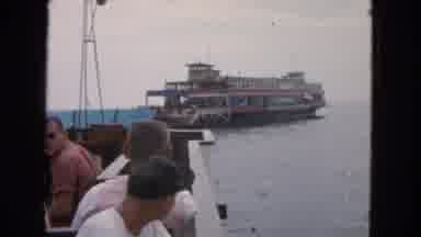 San Francisco California (1963): View Of Brown And Yellow Boat In Open Water On A