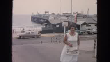 San Francisco California (1963): Lady Walking Uphill While Person Rides Bicycle