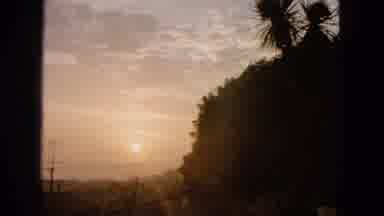 San Francisco California (1963): Hazy Time Lapse Sunset In Southern Area From A