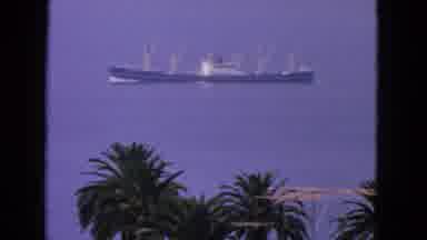 San Francisco California (1963): Long Narrow Ship Sailing Across The Smooth Blue