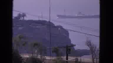 San Francisco California (1963): View Of Ocean Liner Sailing Past Island On A