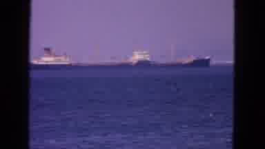 San Francisco California (1963): A Large Cargo Ship Is Anchored In The Distant Of