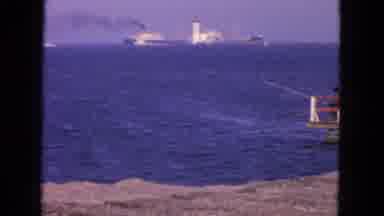 San Francisco California (1963): Old Fashioned Fishing Video With Cruise Ship In