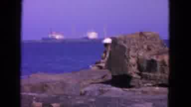 San Francisco California (1963): Sea Stone Shaking Ships Far Away Coast Blue Retro