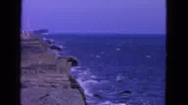 San Francisco California (1963): Ocean Waves Breaking Against Rocky Shore With